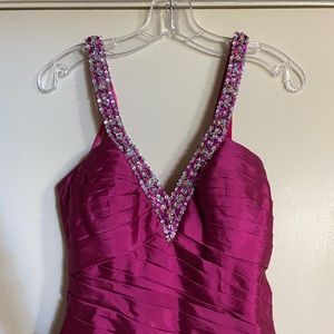 Dark pink prom dress